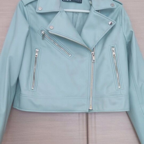 Zara leatherette jacket new with gold details, size L