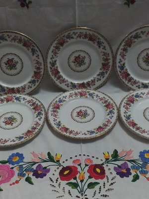 Ρηχά πιάτα 6τμ 21 εκ Royal Grafton "Malvern" fine bone china England 1960-1972