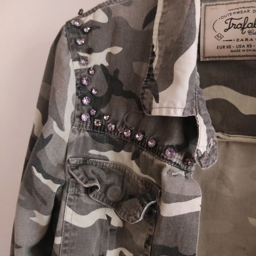 Camouflage shirt used, size XS with studs