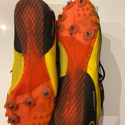 Adidas καρφιά στίβου Spikes Sprintstar IV σαν καινούργιο, μαύρο και κίτρινο