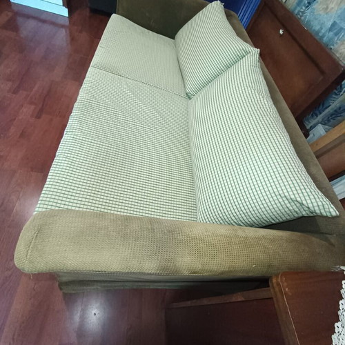Two-seater sofa bed used