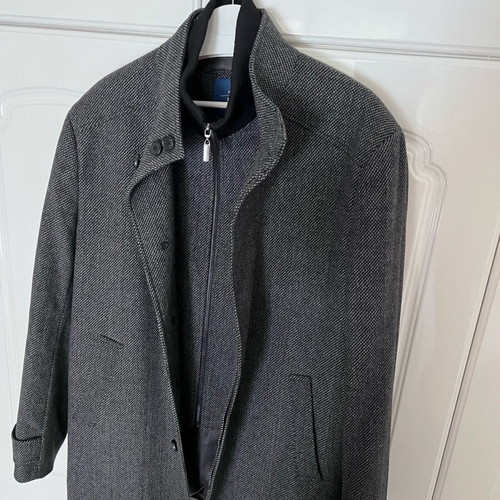 Moss coat with lining like new, size L, dark gray