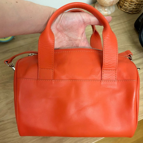 Leather bag new French finest quality orange handbag