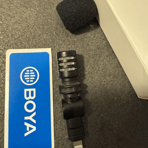 Boya Microphone for iPhone used, compatible up to iPhone 14 Pro Max