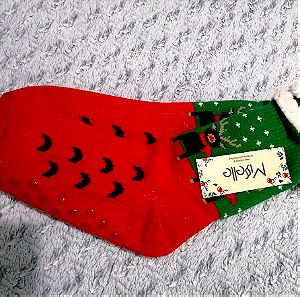 Κάλτσες χριστουγεννιάτικες αφορετες με επένδυση σερπα, 5 ευρώ