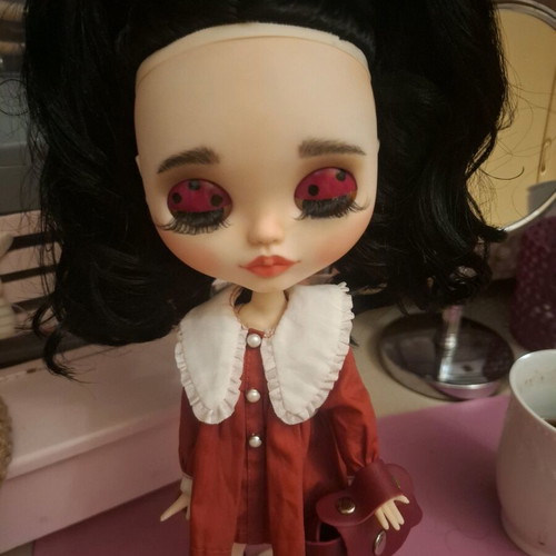 Blythe doll new handmade with hand-painted ladybug design