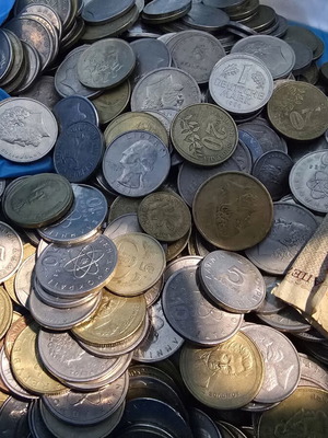 Νομίσματα μεταχειρισμένα, κυρίως ελληνικά, συλλογή 4 κιλών
