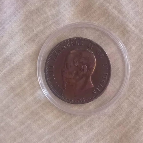 Italy 10 Centesimi Coin 1866 used, copper