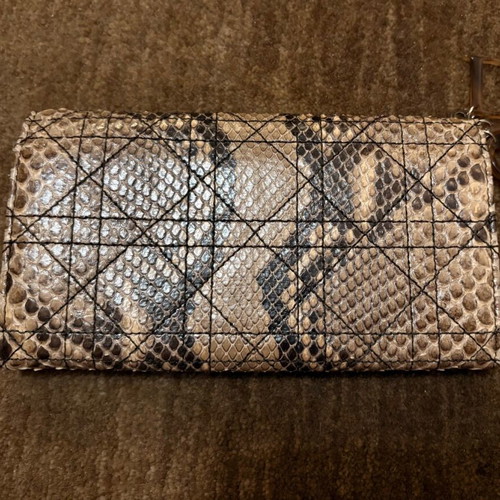 Christian Dior Lady Dior Cannage leather wallet like new, beige brown