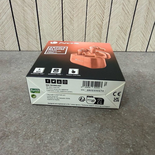 NGS Artica Bloom Coral Bluetooth earbuds new
