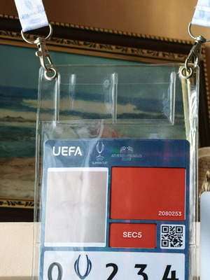 Uefa Super Cup 2023 Accreditation Pass Manchester City vs Sevilla new