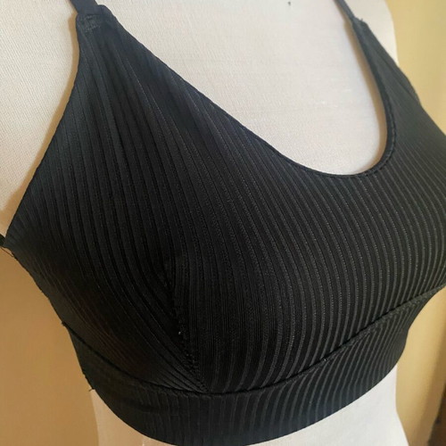 Elastic ribbed bustier top new, size small, black