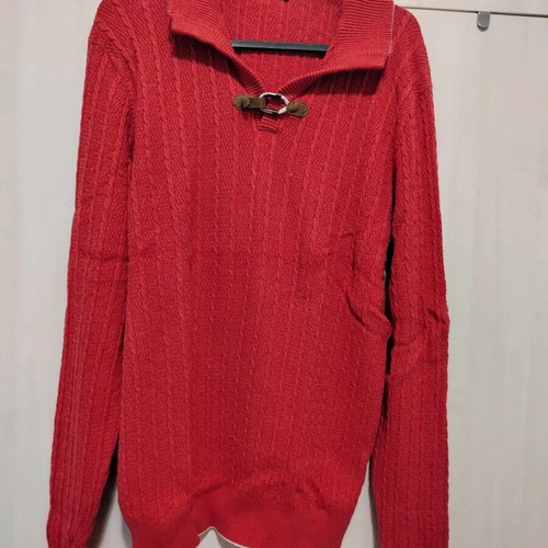 Massimo Dutti Autumn cotton sweater, red pink, XL