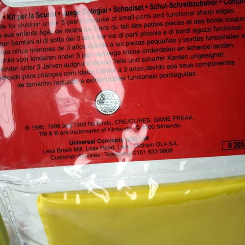 Pokemon School Kit vintage 1998 με κασετίνα, χάρακα και σβήστρα Nintendo καινούργιο