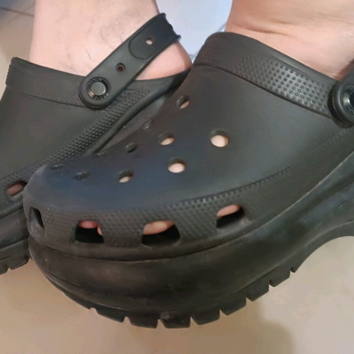 Crocs Platform Chunky Black sandals like new, size 39-40
