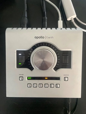 UAD Apollo Twin audio interface used with plugins and cables