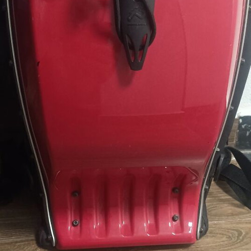 Backpack like new, red, hard shell, waterproof, carbon fiber