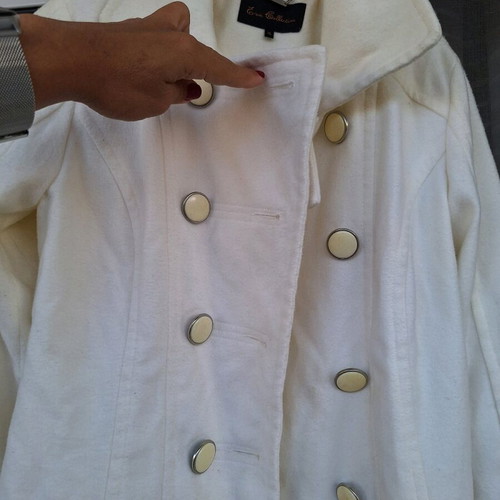 Peacocks white coat medium like new