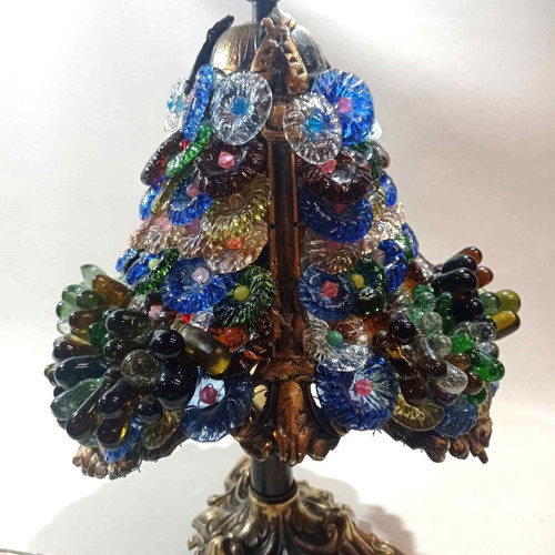 Παλιά επιτραπέζια λάμπα Murano Art Glass ιταλικής τέχνης δεκαετίας '50 σε άριστη κατάσταση