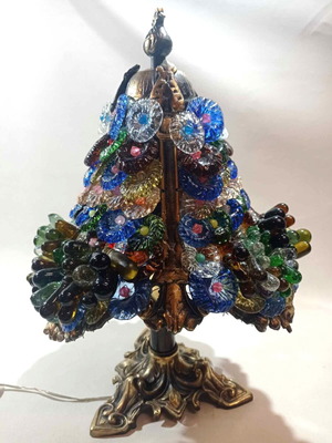 Παλιά επιτραπέζια λάμπα Murano Art Glass ιταλικής τέχνης της δεκαετίας του '50 σε άριστη κατάσταση