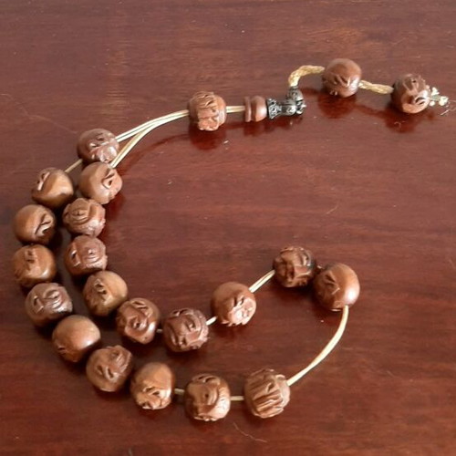 Worry beads used, handmade wooden with 19 carved beads
