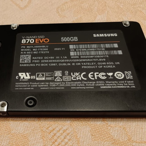Samsung SSD 870 EVO 500GB SATA3 solid state drive