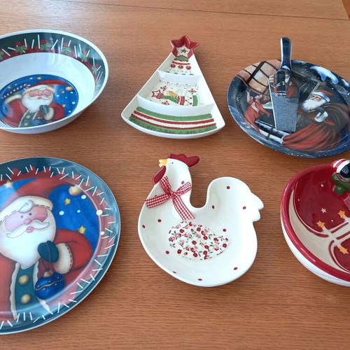 Seasonal ceramic and glass plates and trays new, Christmas and Easter