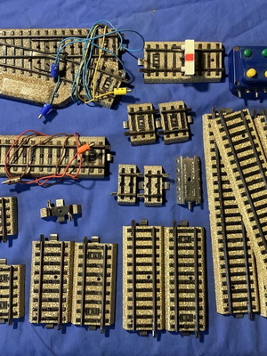 Marklin straight rails used, set of 23 pieces