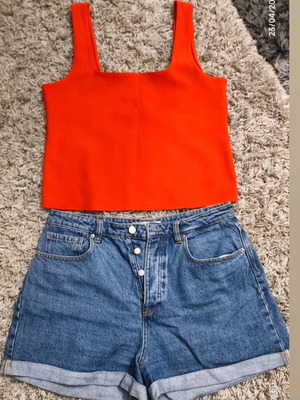 Zara denim shorts and top like new, blue