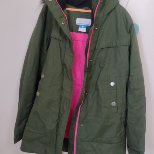 Columbia kids jacket like new, green, 10-12 years