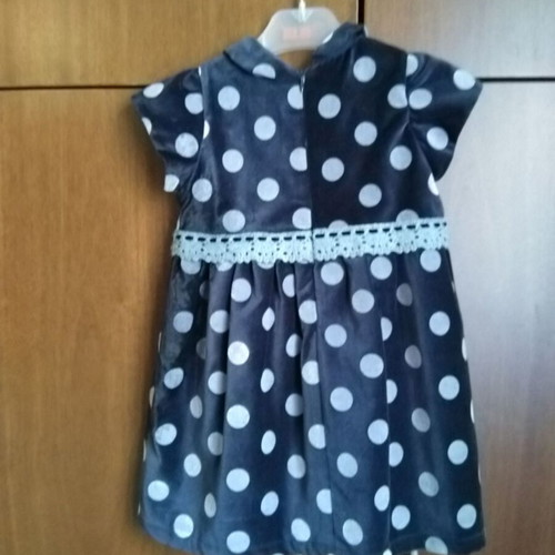 Girls' princess velvet dress like new, blue silver