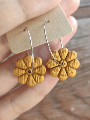 Handmade earrings from polymer clay with steel hoop, new