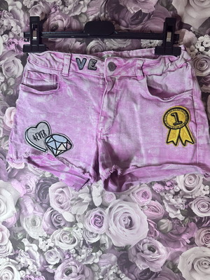 Zara pink girls' denim shorts size 11/12 years like new