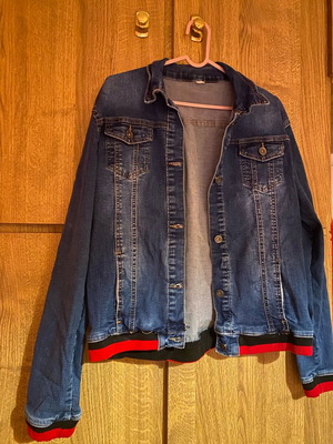 Denim jacket used, size M-L, blue