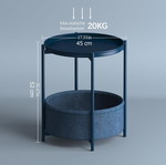 Modern round side table with storage, new
