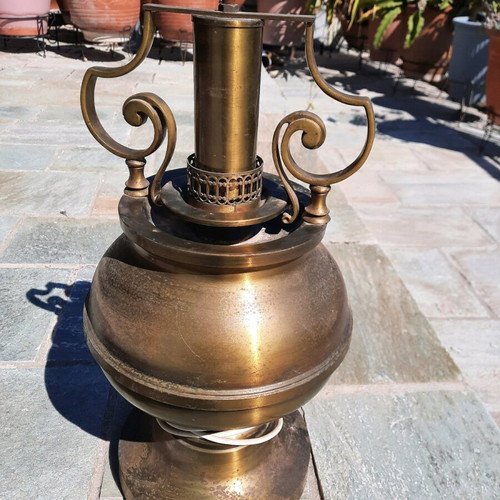 Vintage Brass Table Lamp / Lantern (Without Shade)