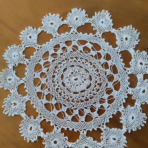 Handmade Traditional Needle Lace White Doily