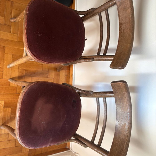 Wooden chairs used, pack of 4, vintage