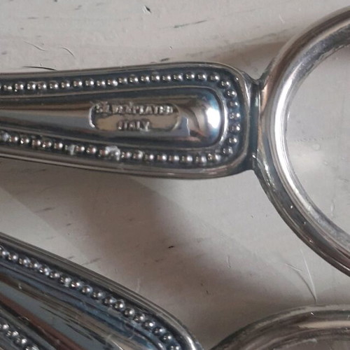 Silver-plated salad tongs like new, made in Italy