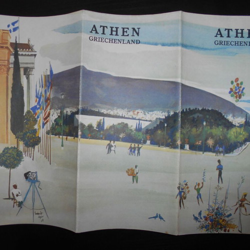 Athens EOT 1964 tourist brochure used, German