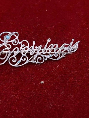 Silver vintage brooch A1828, 6x2.5 cm