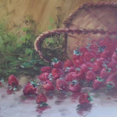 Painting Nikos Papadopoulos like new Still Life with Strawberries