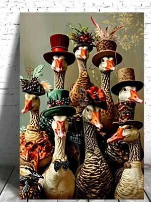 Victorian Goose Poster 40x60 Digital Painting like new