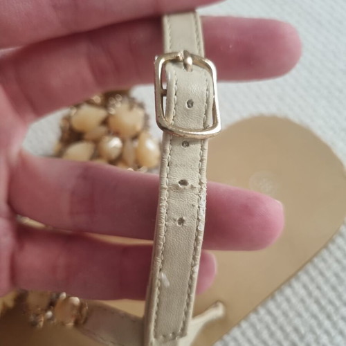 Voi & Noi sandals size 38, beige and gold