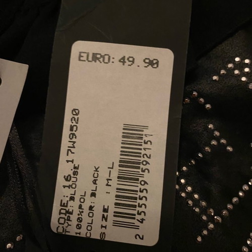 Women's blouse new with leather texture, size M-L, black