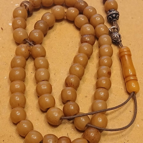 Sudurus mastic worry beads used, 53 handmade beads with silver elements