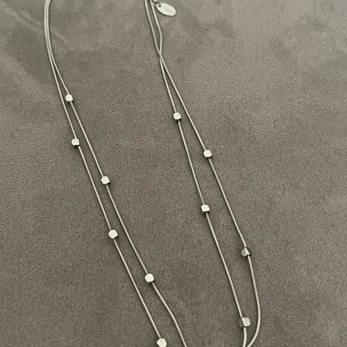 Stainless steel double necklace with details new