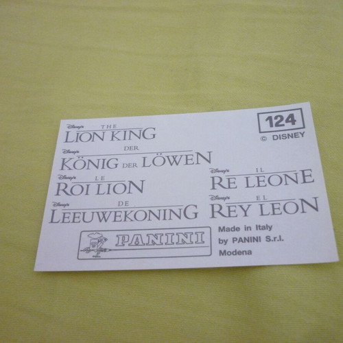 Panini sticker The Lion King number #124