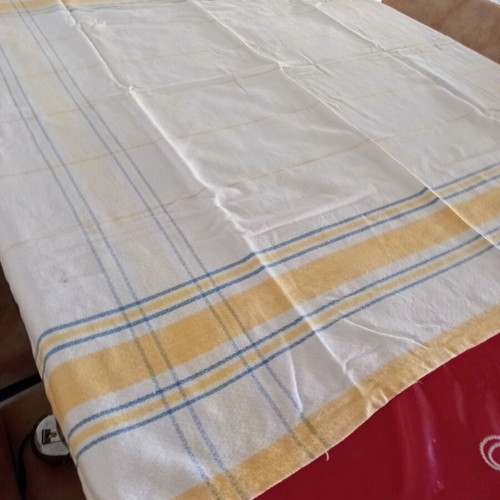 Handmade checkered kitchen tablecloth 117x111 cm like new