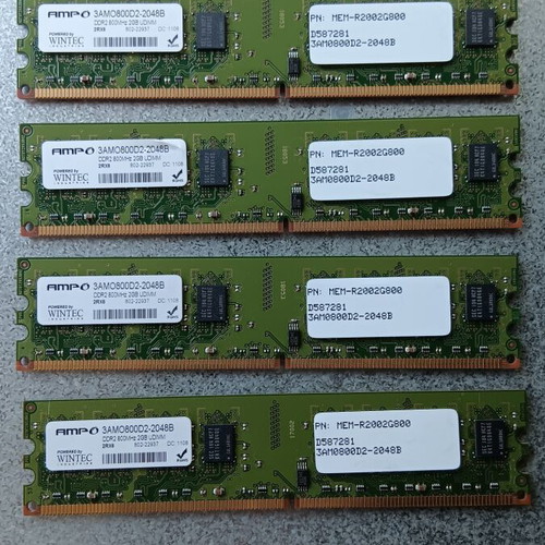 Wintec AMPO DDR2-800MHz UDIMM 2GB x4 set like new